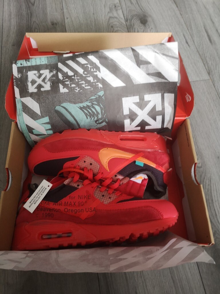 nike air max 90 off white red